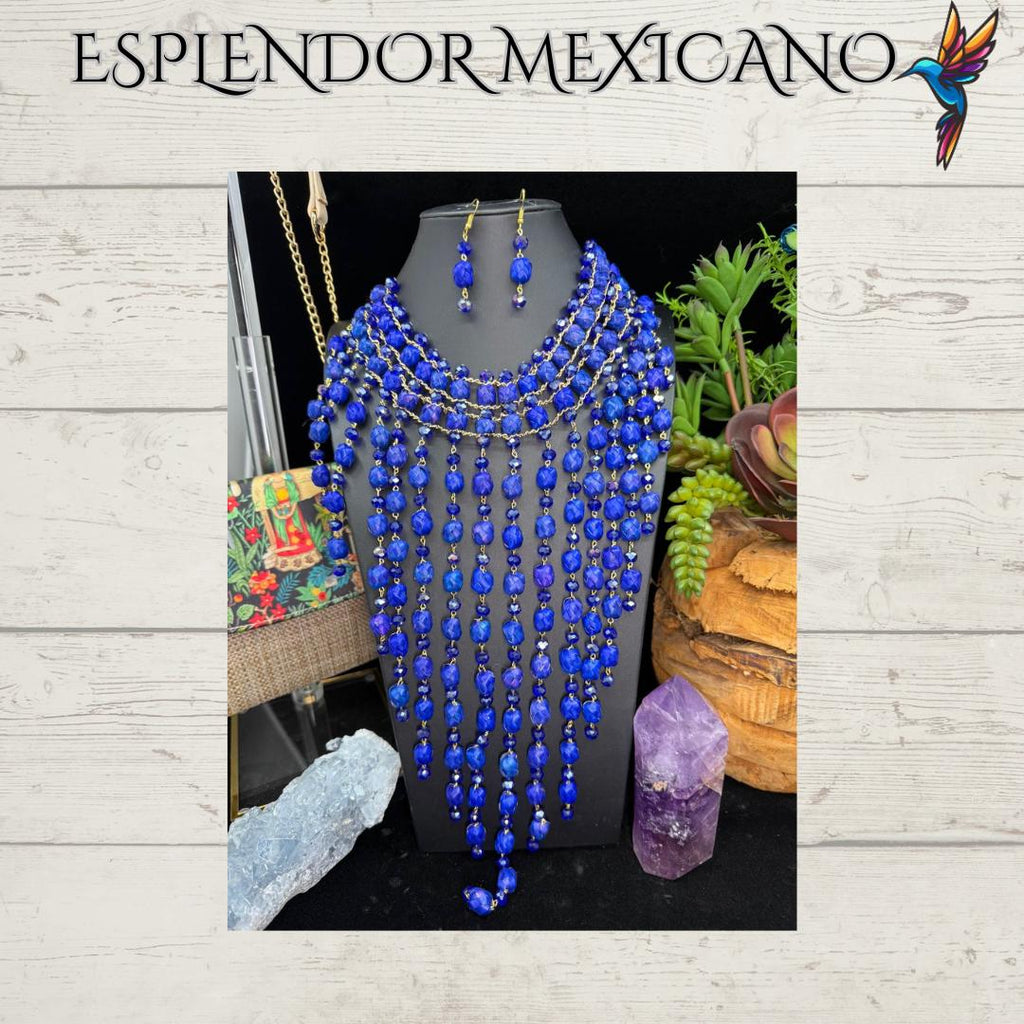 💙 Royal Cobalt Statement Necklace Set