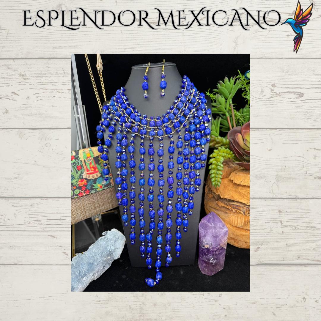 💙 Royal Cobalt Statement Necklace Set