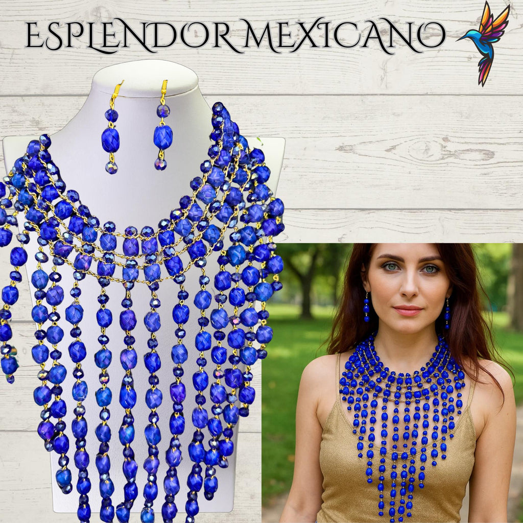 💙 Royal Cobalt Statement Necklace Set