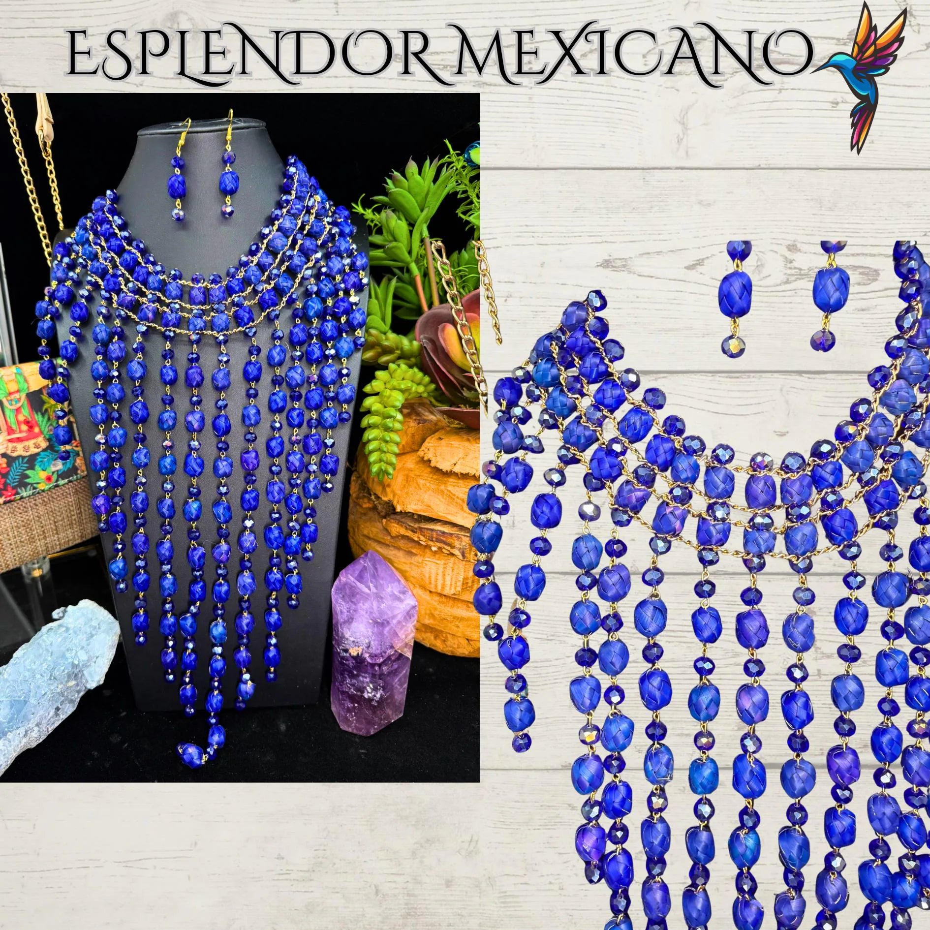💙 Royal Cobalt Statement Necklace Set