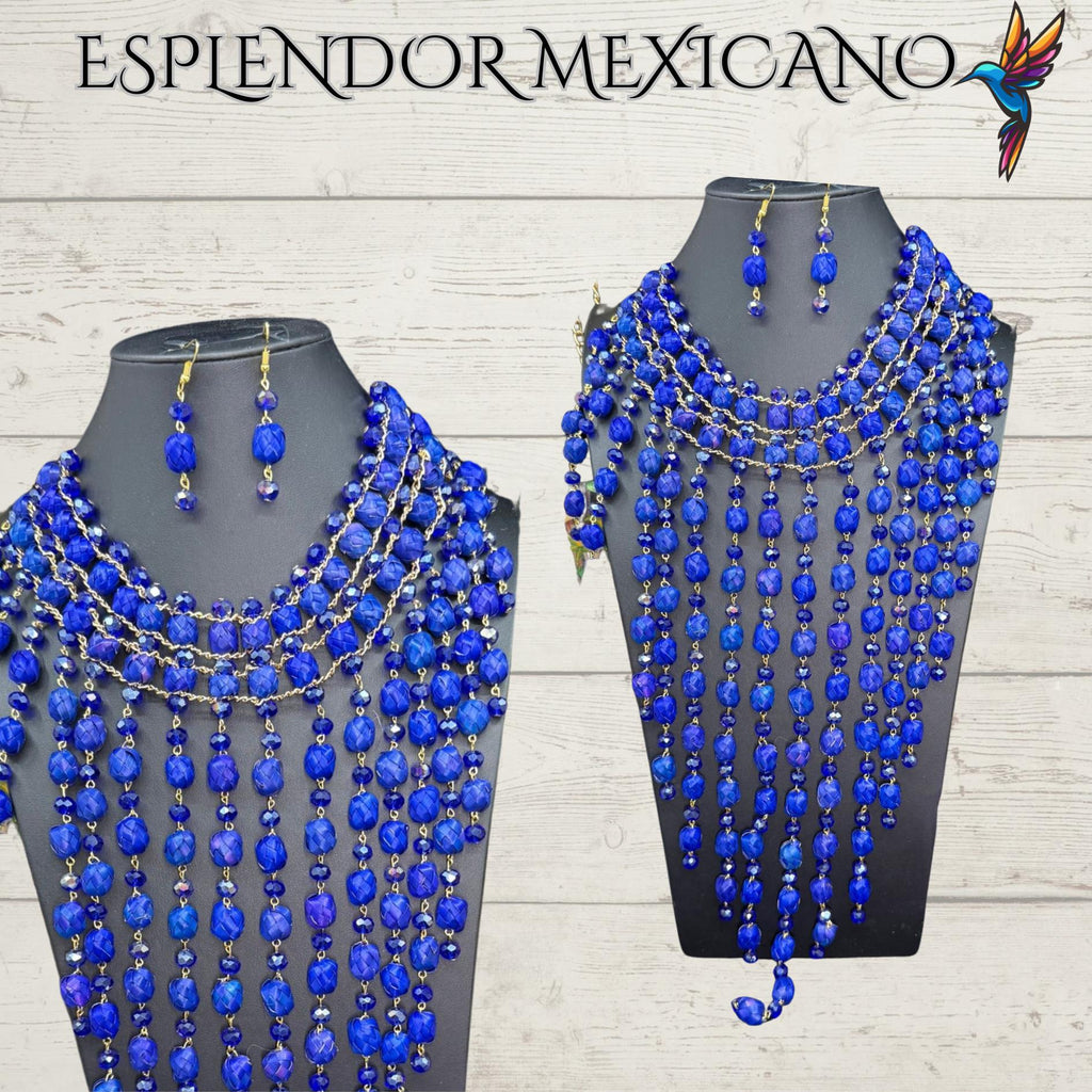 💙 Royal Cobalt Statement Necklace Set