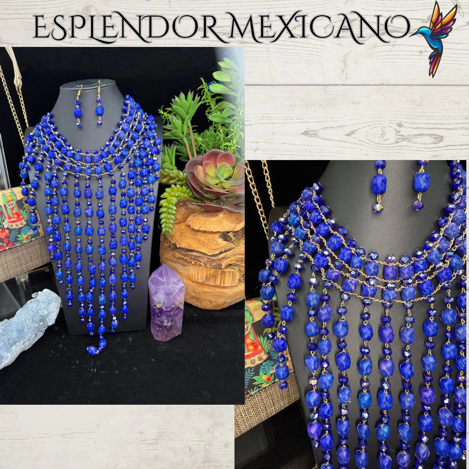 💙 Royal Cobalt Statement Necklace Set