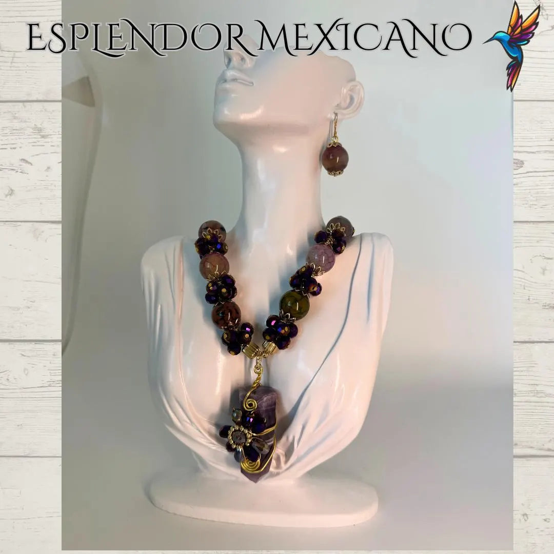 💖 Multi-Agate & Quartz Necklace Set