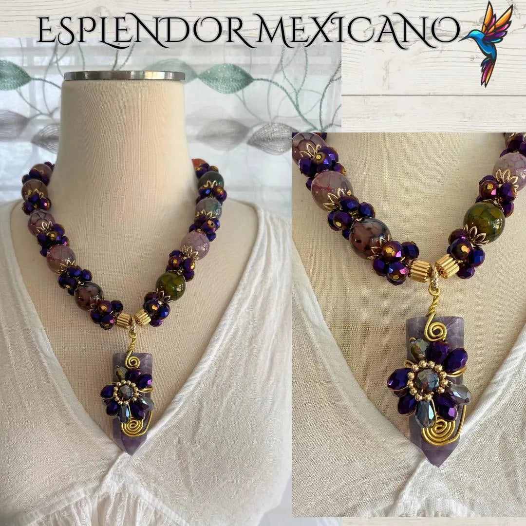 💖 Multi-Agate & Quartz Necklace Set