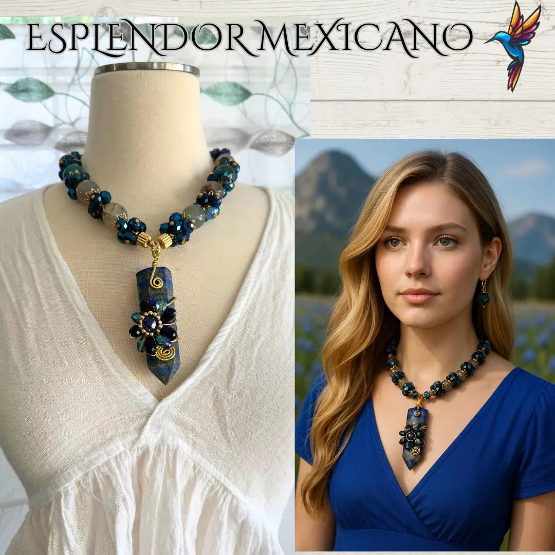 💙 Agate & Lapis Lazuli Necklace Set