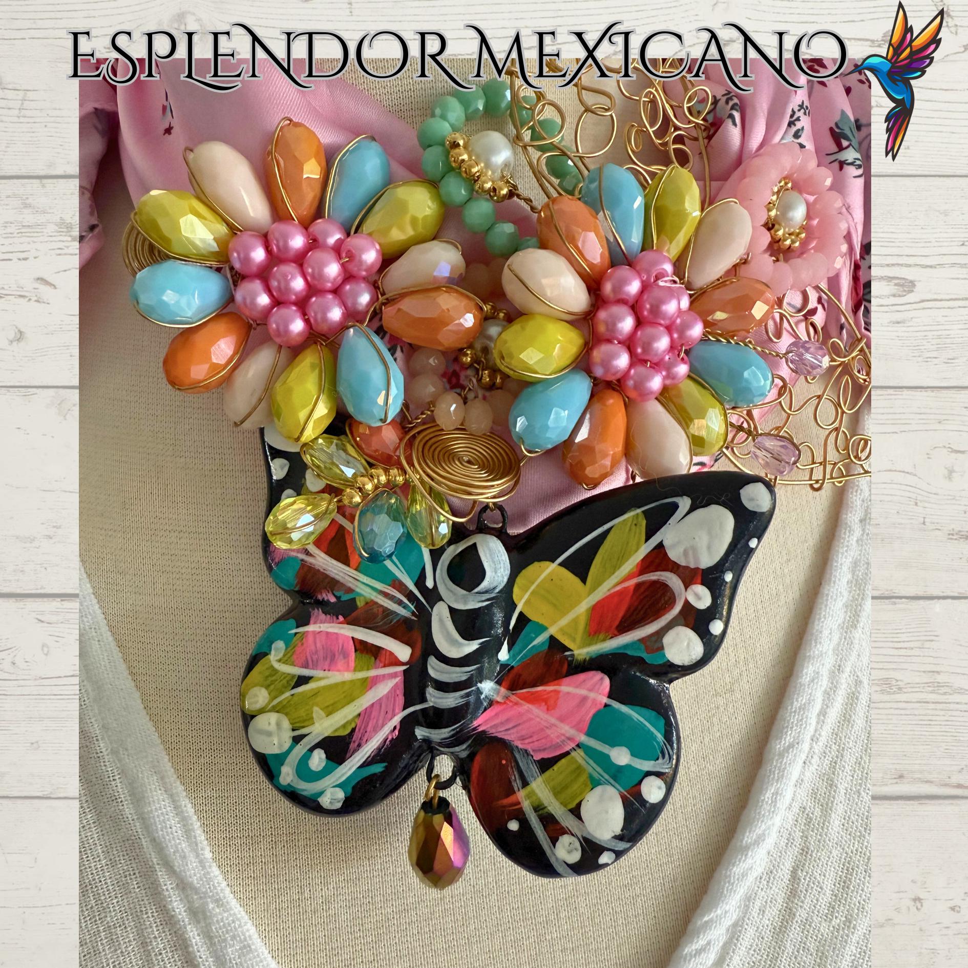 🩷🦋 Handmade Butterfly Scarf Necklace Set – Elegant & Heartfelt