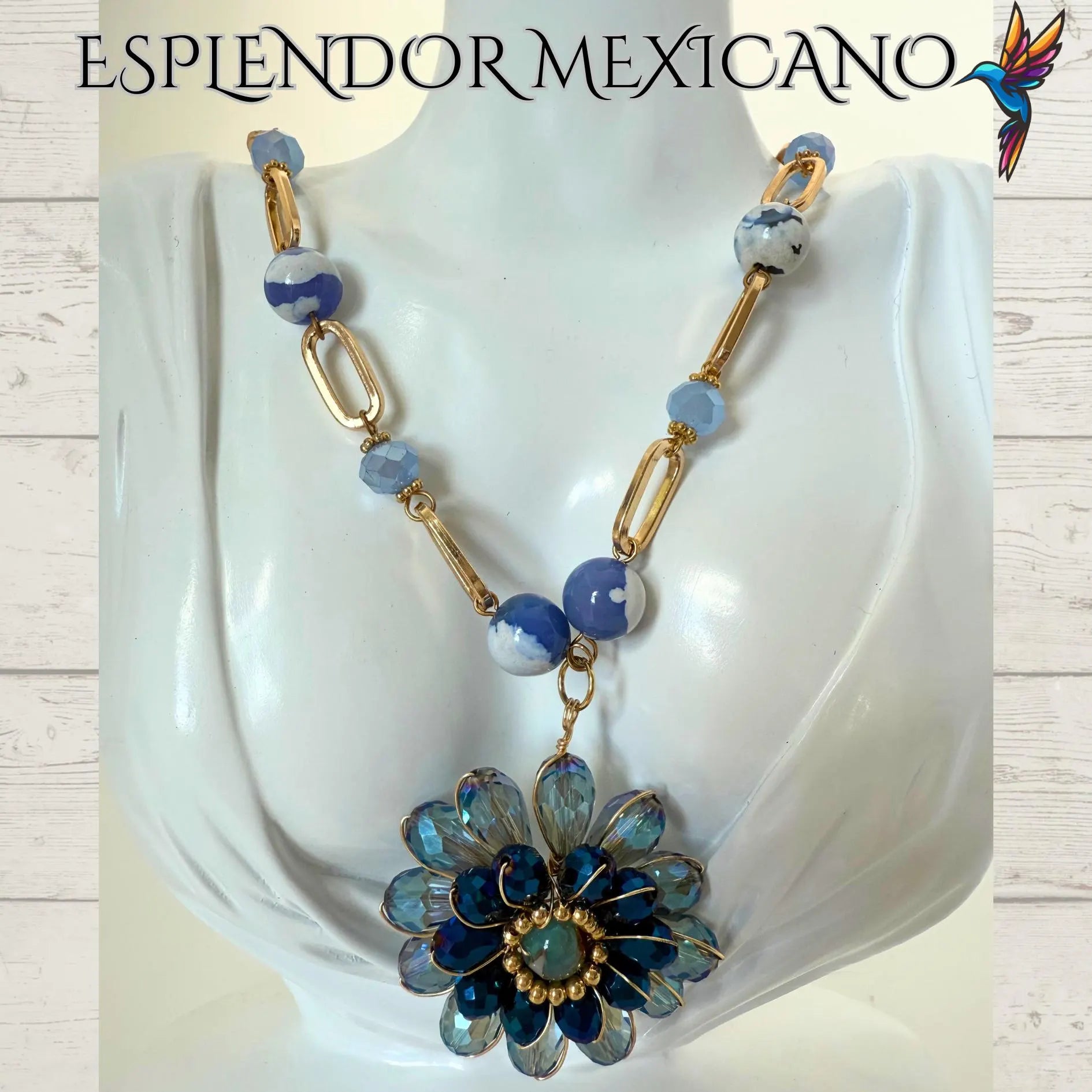 💙🩵🤍 Soft Peaceful Beauty – Agate Necklace Set