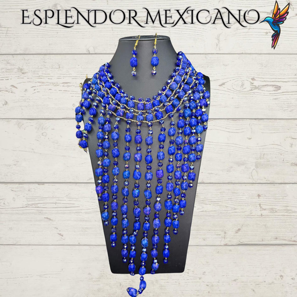 💙 Royal Cobalt Statement Necklace Set