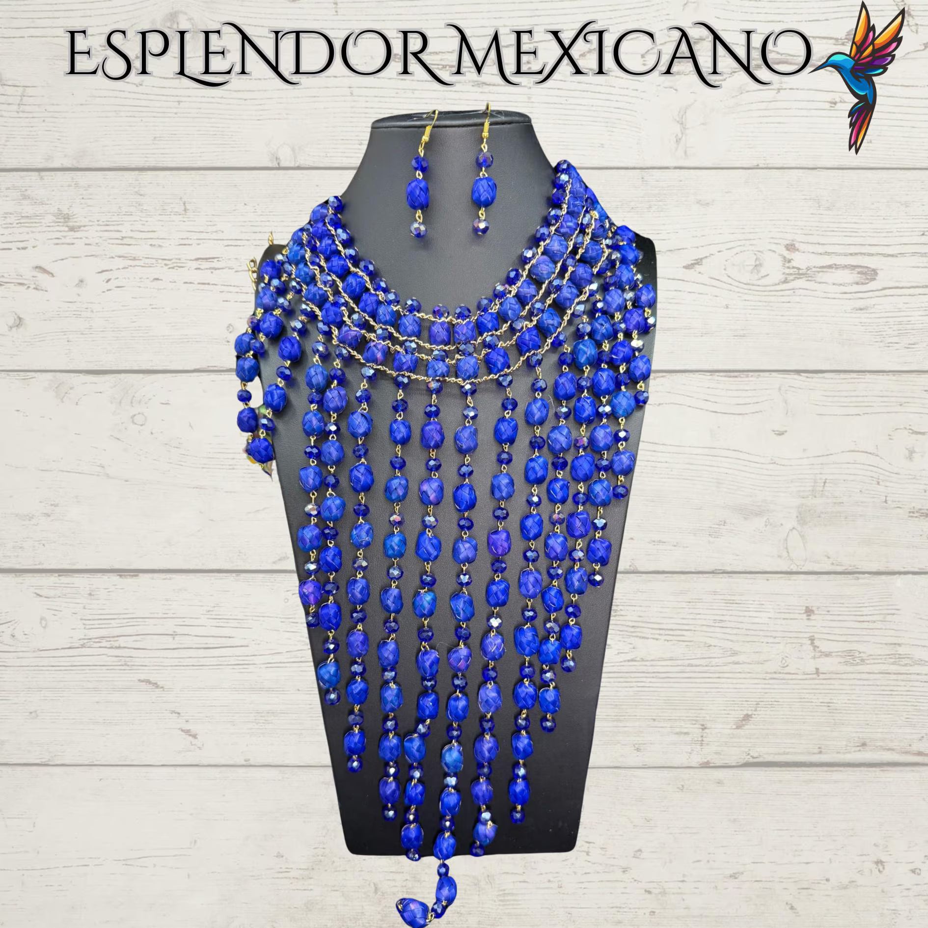 💙 Royal Cobalt Statement Necklace Set