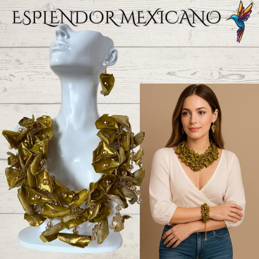 🐡Golden Handcrafted Fish Scale Jewelry Set