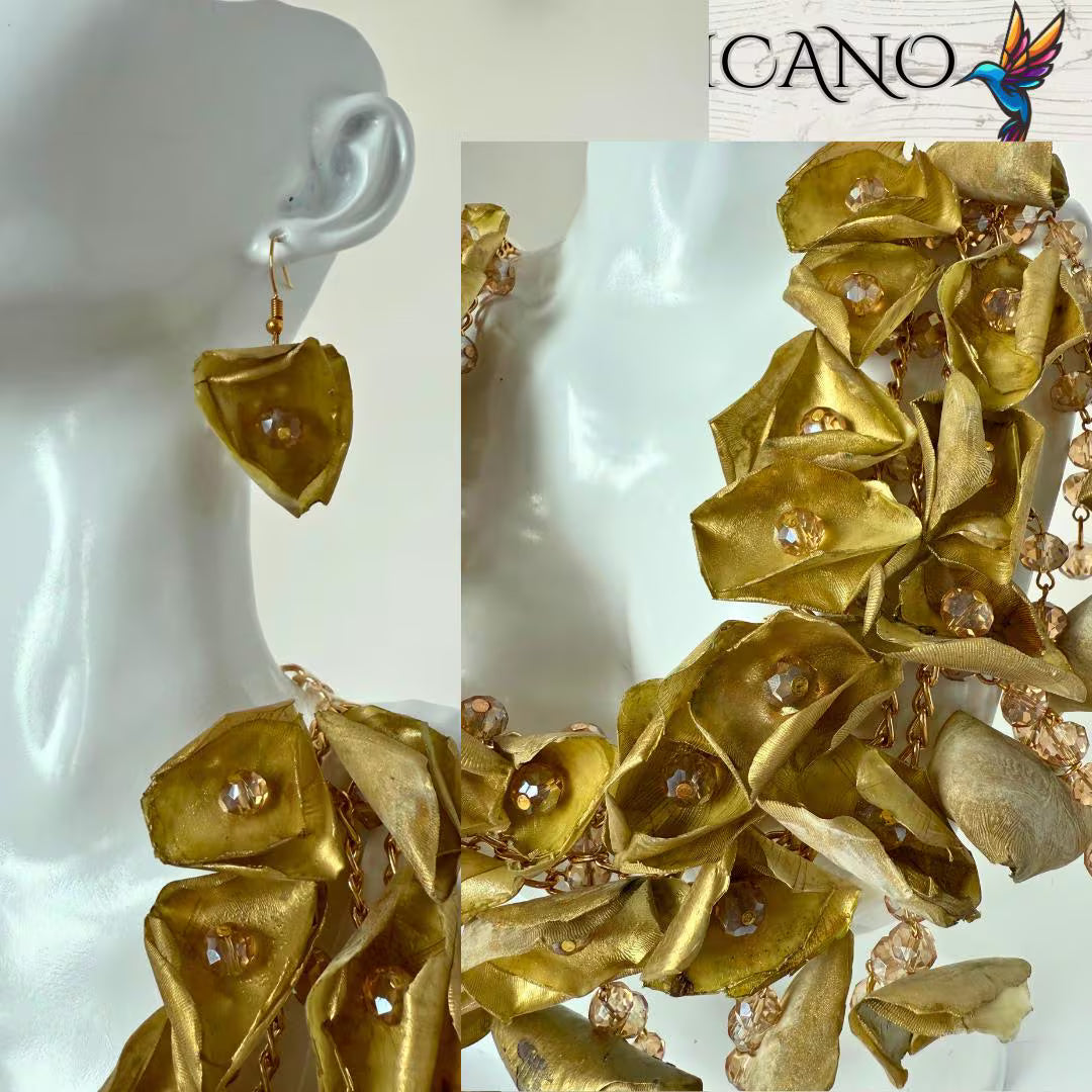 🐡Golden Handcrafted Fish Scale Jewelry Set