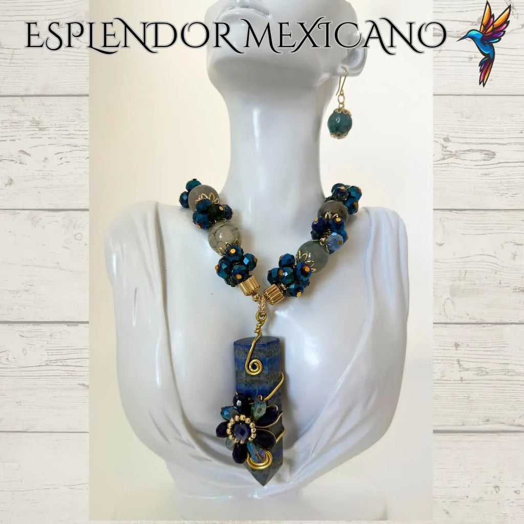 💙 Agate & Lapis Lazuli Necklace Set