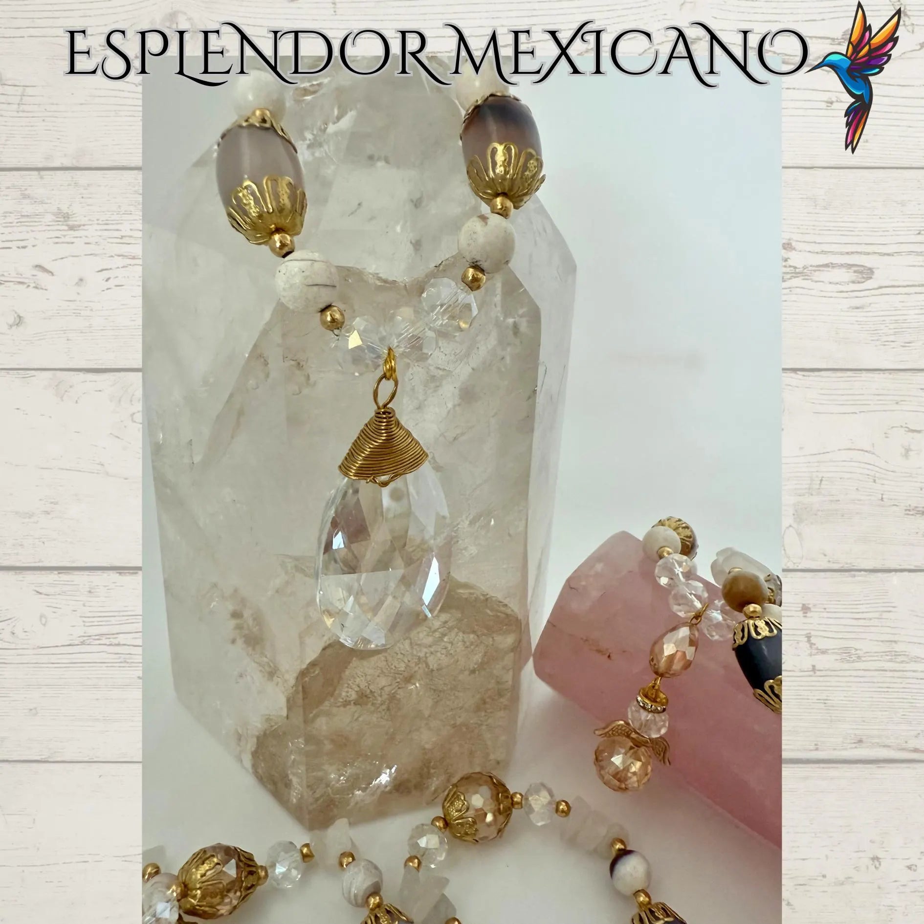 Mexican Handmade Semanario Bracelet /Set of 7 bracelets with Angels/Made by Artisans/Beaded Bracelet/Made in Mexico/Glass and natural Stones