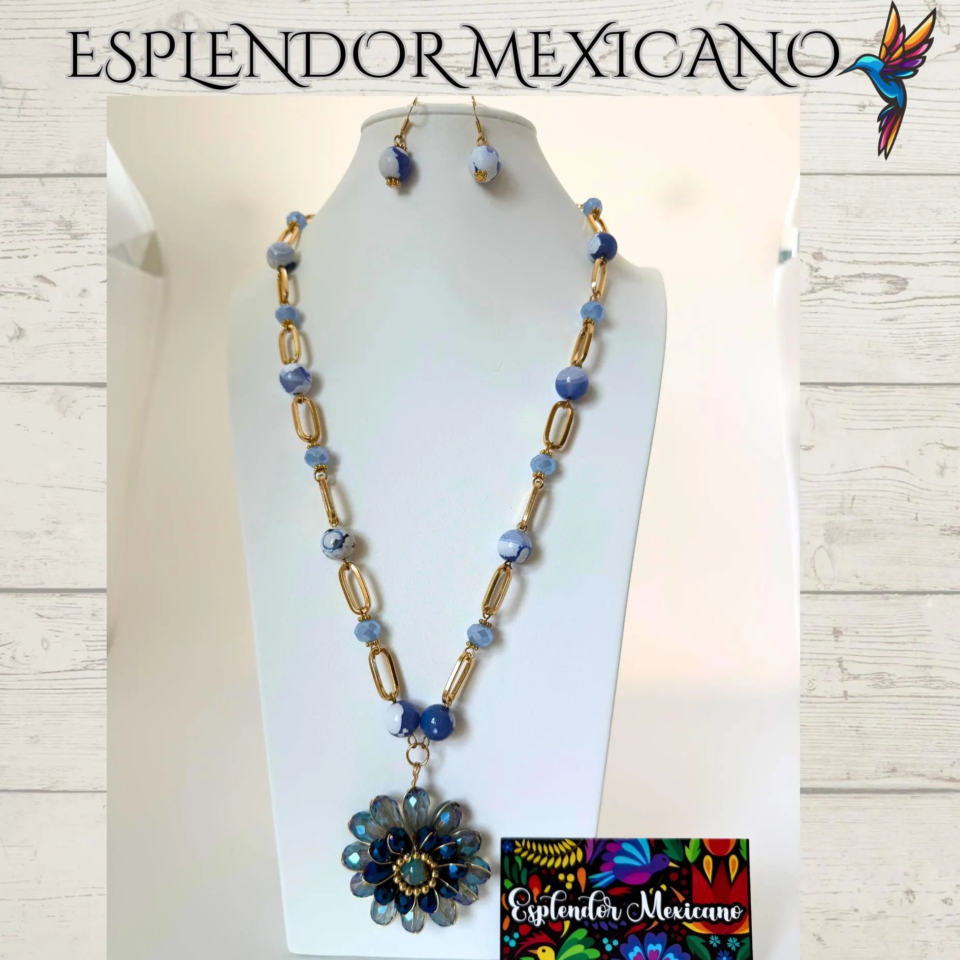 💙🩵🤍 Soft Peaceful Beauty – Agate Necklace Set